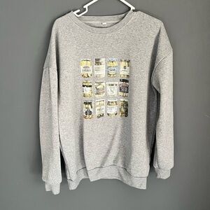 Pickle Jar Sweatshirt Adult Size L Crewneck Long Sleeve Vintage Graphic Gray